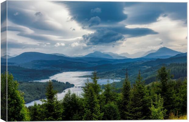 Loch Garry from Glengarry Viewpoint Canvas Print by Derek Beattie