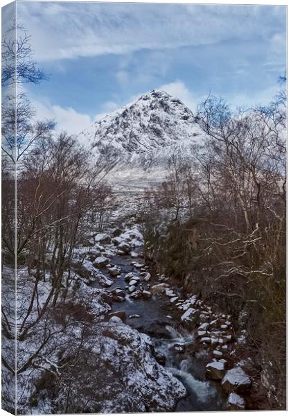 Buaichaille Etive Mor and The River Coupall Canvas Print by Derek Beattie
