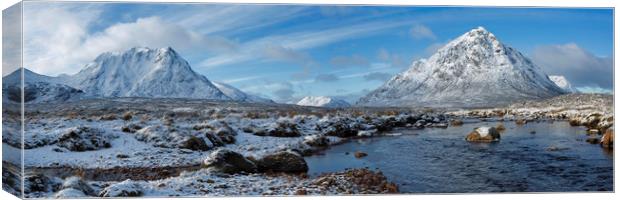 Glencoe Winter Panorama Canvas Print by Derek Beattie
