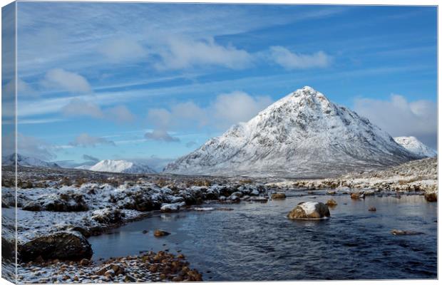 Majestic Buachaille Etive Mor and The Glistening R Canvas Print by Derek Beattie