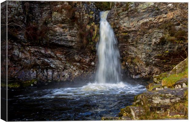 Waterfall on Grey Mares Tail Burn Canvas Print by Derek Beattie