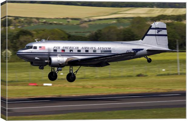 Pan Am Douglas DC3C Canvas Print by Derek Beattie