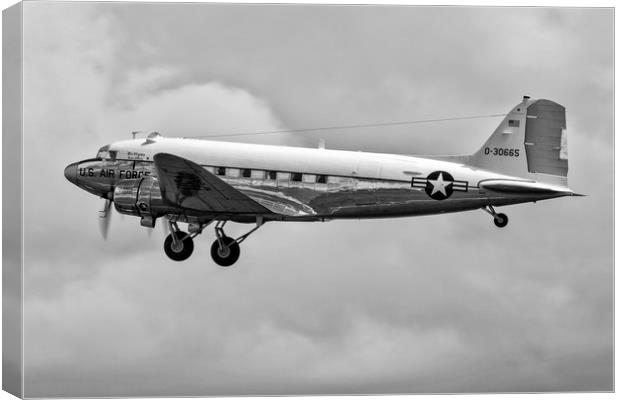 Douglas DC-3C N47E  Miss Virginia Canvas Print by Derek Beattie