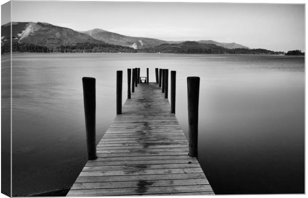 Jetty on Derwent Water Canvas Print by Derek Beattie