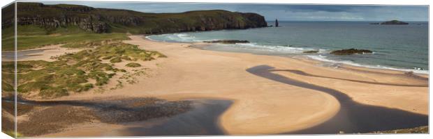  Sandwood Bay Scotland Panorama Canvas Print by Derek Beattie