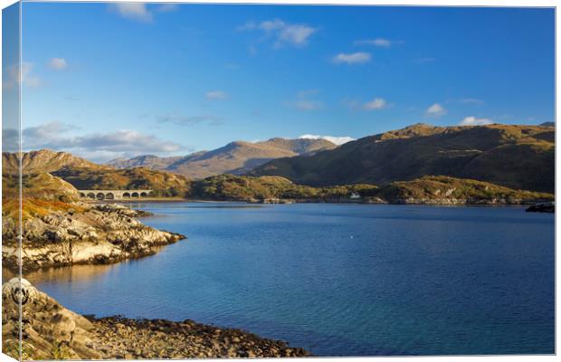 Loch nan Uamh and Viaduct Canvas Print by Derek Beattie