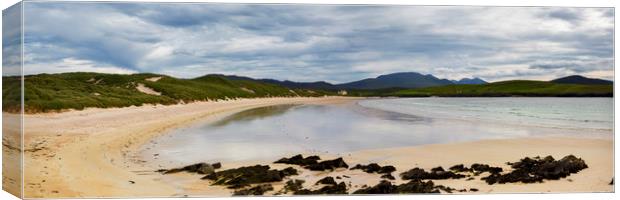Balnakeil Beach Scotland Panorama Canvas Print by Derek Beattie