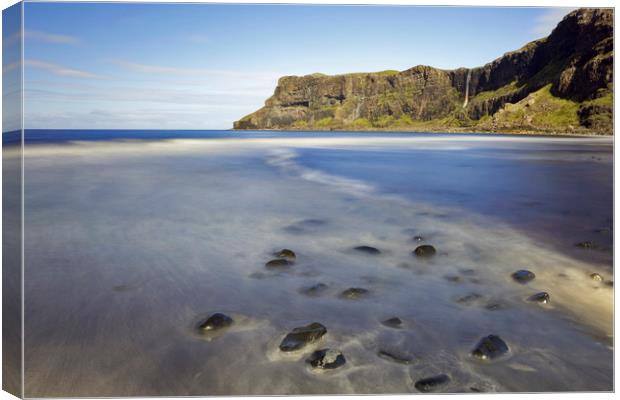 Talisker Bay and Waterfall Canvas Print by Derek Beattie