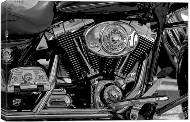 Harley Davidson Fat Boy Motorbike Canvas Print by Derek Beattie