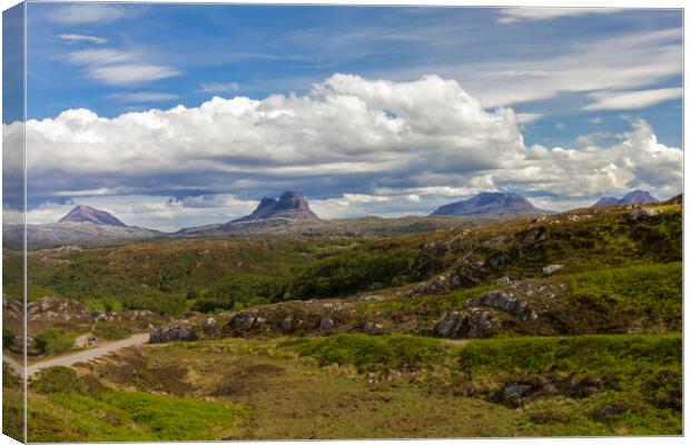 Mountains of Assynt Canvas Print by Derek Beattie