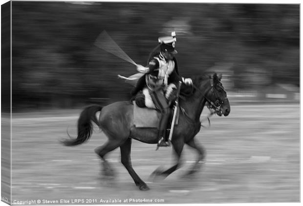 Blurred Galloping Horseman Canvas Print by Steven Else ARPS