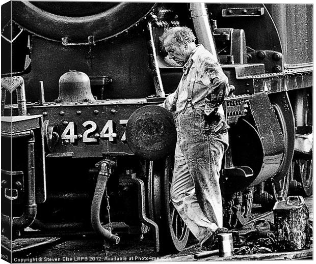 Train Engineer Canvas Print by Steven Else ARPS