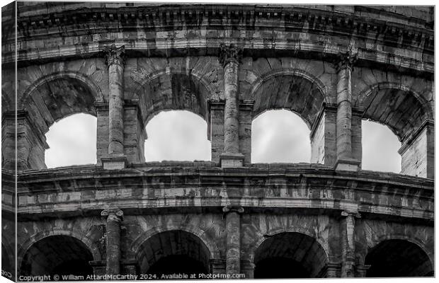 Colosseum Arches: Monochrome Architectural Detail  Canvas Print by William AttardMcCarthy