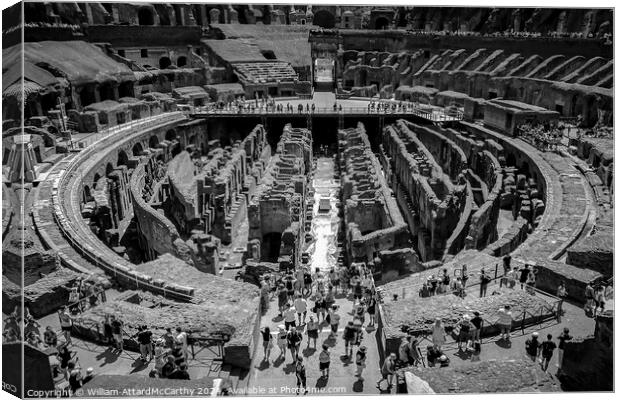 Monochrome Colosseum Exploration Canvas Print by William AttardMcCarthy