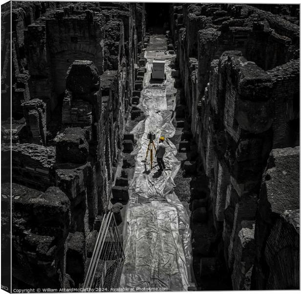 Archaeological Study: LiDAR Survey of Colosseum Interior Canvas Print by William AttardMcCarthy