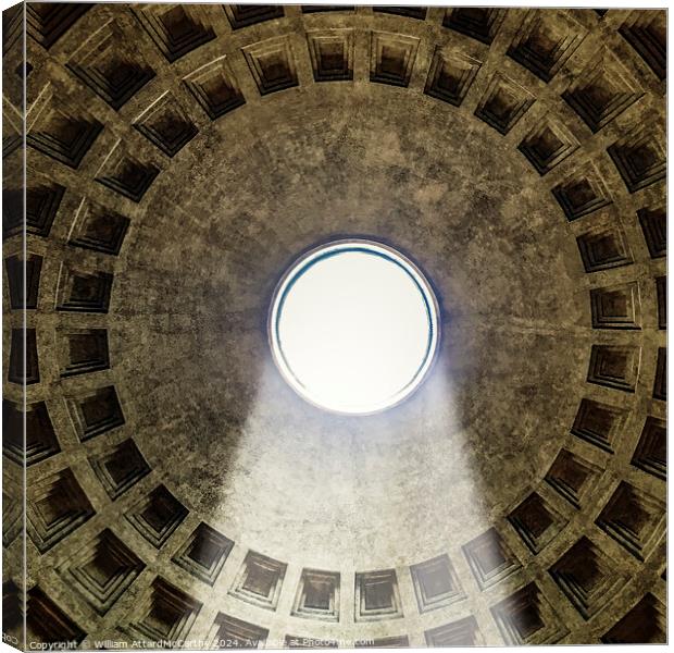 Ethereal Pantheon Oculus: Abstract God's Rays Canvas Print by William AttardMcCarthy