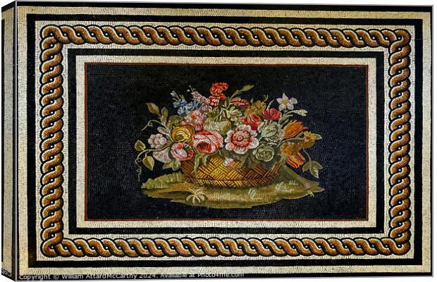 Floral Tribute: Roman Mosaic Canvas Print by William AttardMcCarthy