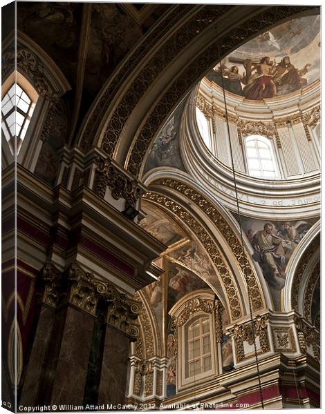 Mdina Cathedral Canvas Print by William AttardMcCarthy