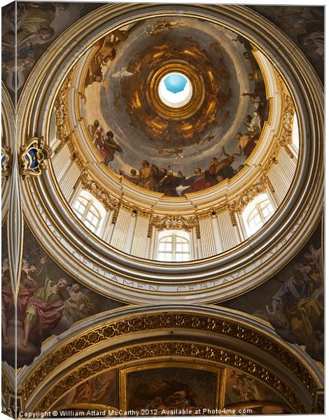 Mdina Cathedral Dome Canvas Print by William AttardMcCarthy