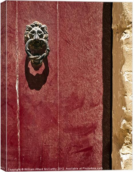 Mdina Door Knocker Canvas Print by William AttardMcCarthy