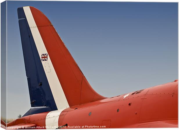 Red Arrows Tailfin Canvas Print by William AttardMcCarthy