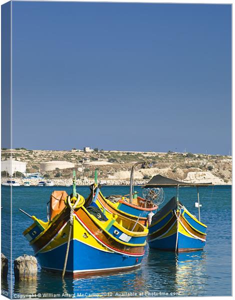 Malta Fishing Village Canvas Print by William AttardMcCarthy