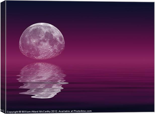 Moon & Lightning Canvas Print by William AttardMcCarthy