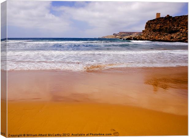 Ghajn Tuffieha Bay Canvas Print by William AttardMcCarthy