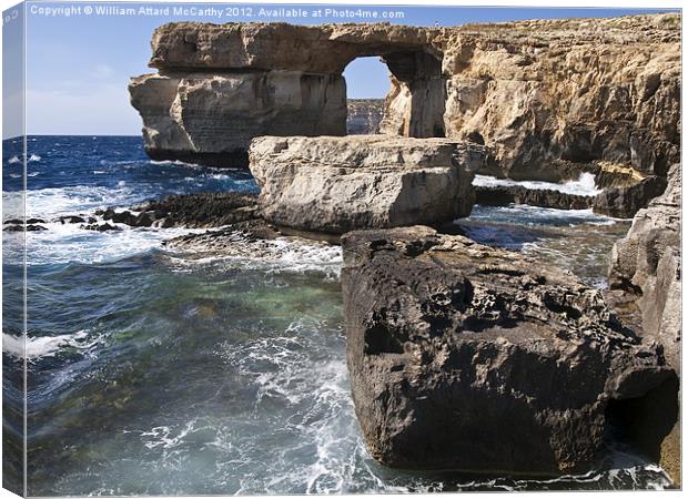 The Azure Window and Blue Hole Canvas Print by William AttardMcCarthy