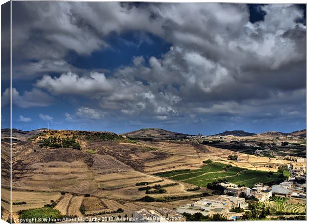 Hills of Gozo Canvas Print by William AttardMcCarthy