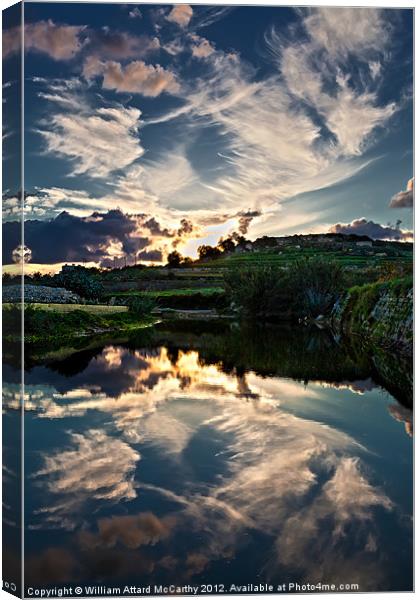 Evening Reflections Canvas Print by William AttardMcCarthy