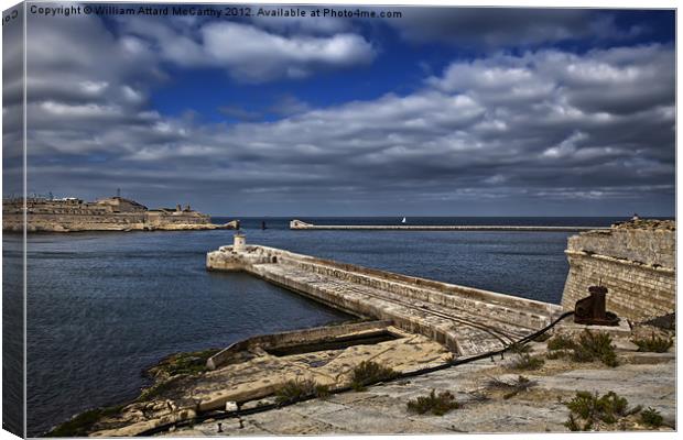 Grand Harbour Entrance Canvas Print by William AttardMcCarthy