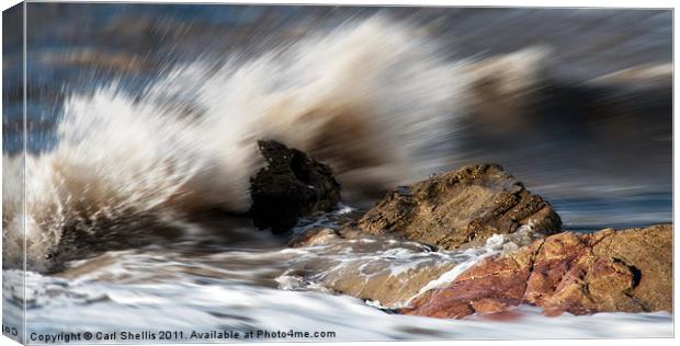 Wave on the rocks. Canvas Print by Carl Shellis