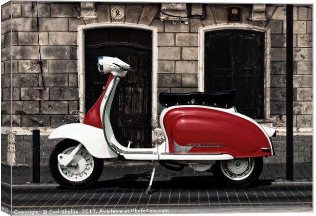 Motor Scooter Canvas Print by Carl Shellis