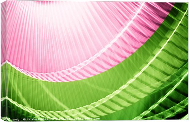 Pink and Green Abstract Wall Art Canvas Print by Natalie Kinnear