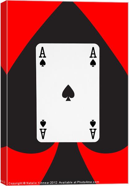 Ace of Spades on Red Canvas Print by Natalie Kinnear