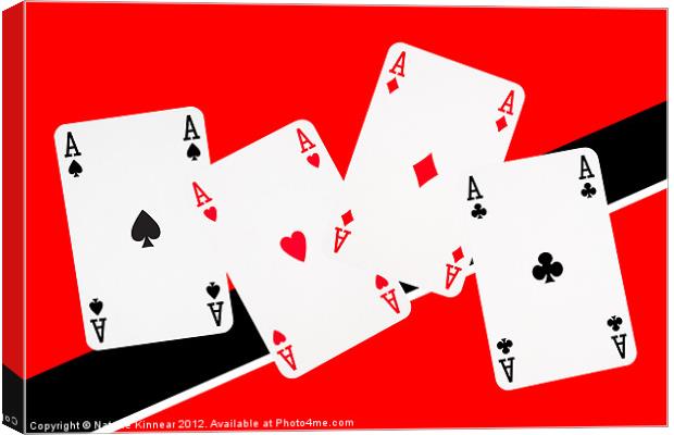 Playing Cards, Aces Canvas Print by Natalie Kinnear