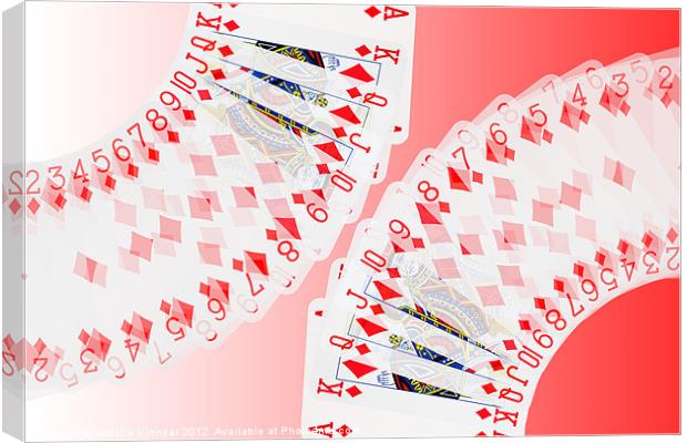 Playing Cards all the Diamonds Canvas Print by Natalie Kinnear
