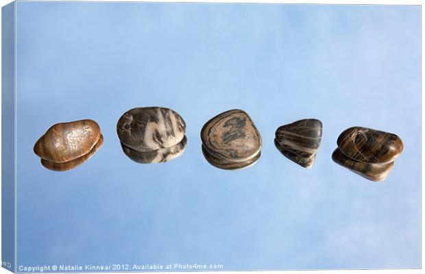 Pebbles and Sky Reflection Canvas Print by Natalie Kinnear