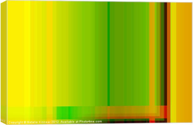 Lime Green Yellow Orange Lines Abstract Canvas Print by Natalie Kinnear