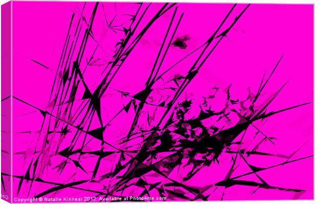 Strike Out Pink and Black Abstract Canvas Print by Natalie Kinnear