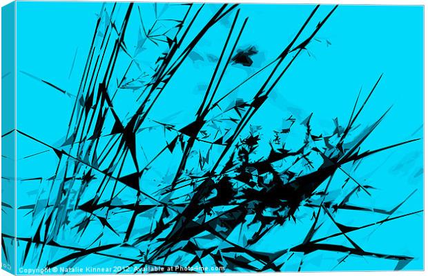 Strike Out Turquoise and Black Abstract Canvas Print by Natalie Kinnear