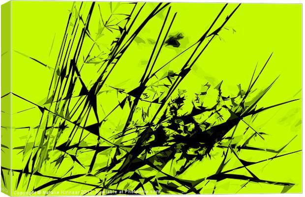 Strike Out Lime Green and Black Abstract Canvas Print by Natalie Kinnear