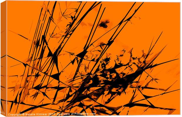 Strike Out Orange and Black Abstract Canvas Print by Natalie Kinnear