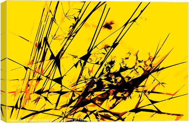 Strike Out Yellow and Black Abstract Canvas Print by Natalie Kinnear