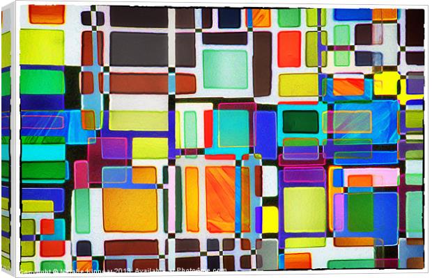 Stained Glass Window Multi-Colored Abstract Canvas Print by Natalie Kinnear