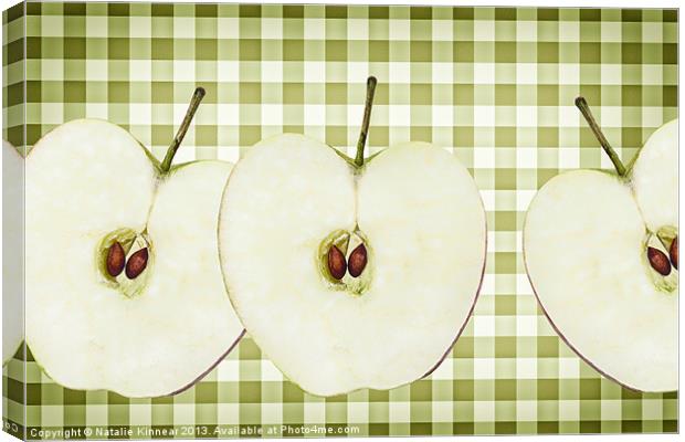 Country Style Apple Slices Canvas Print by Natalie Kinnear