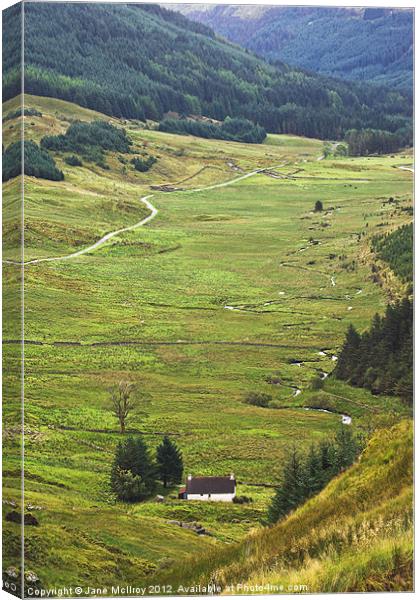 House in the Glen, Argyll, Scotland Canvas Print by Jane McIlroy