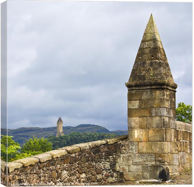 Wallace Monument from Stirling Bridge Canvas Print by Jane McIlroy