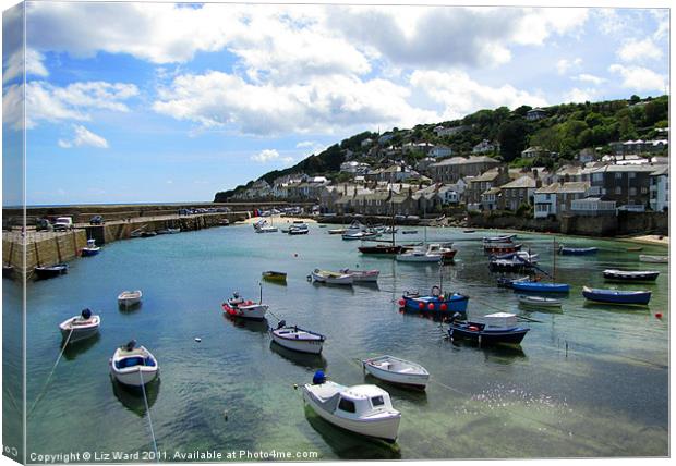 Pretty Mousehole on a sunny day Canvas Print by Liz Ward